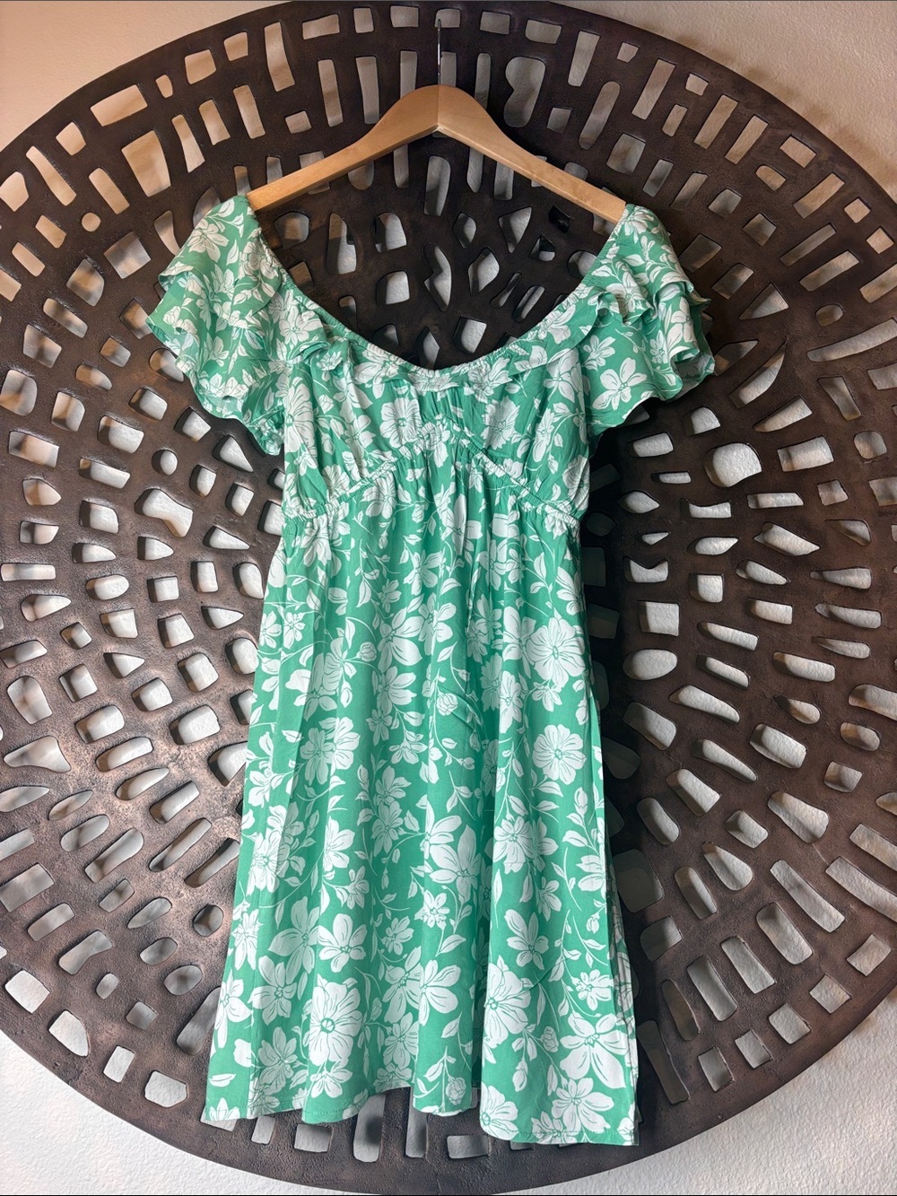 🌺 Vacation Boho Floral Sundress Small Billabong Off Shoulder Beach 🌺